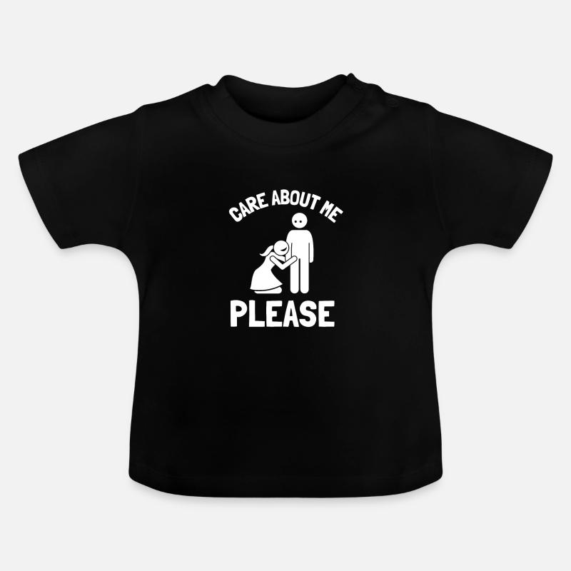 Occupez-vous de moi s’il vous plaît - T-shirt bio col rond Bébé - noir