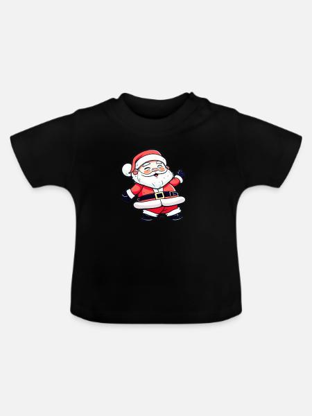 Weihnachtsmann - Baby Bio-T-Shirt mit Rundhals - Schwarz
