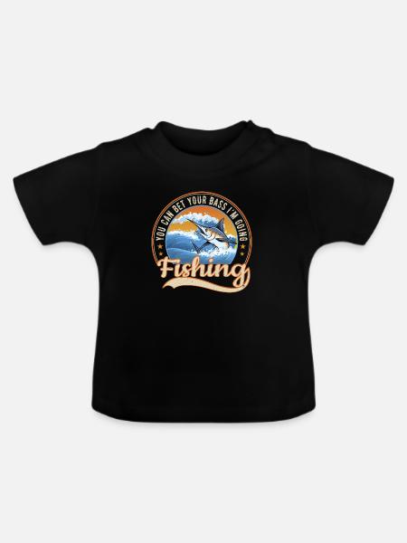 Angeln - Baby Bio-T-Shirt mit Rundhals - Schwarz