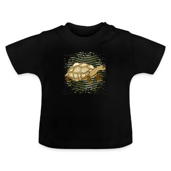Schildkröte - Baby Bio-T-Shirt mit Rundhals - Schwarz - Vorne