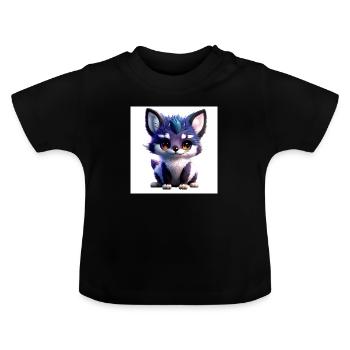 Bébé animal mignon - T-shirt bio col rond Bébé - noir - Devant