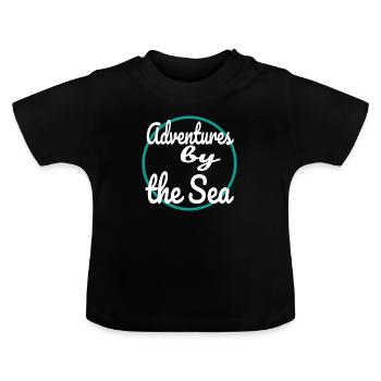 Gift Funny Waves Statement Thrill Adventure Sports - Baby Organic T-Shirt with Round Neck - black - Front