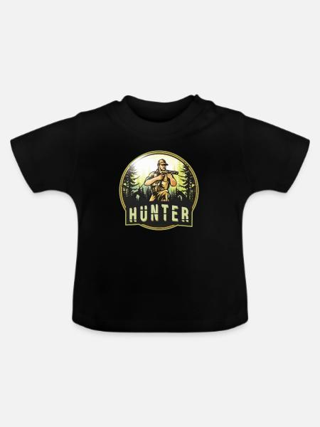 Hunter der Jäger - Baby Bio-T-Shirt mit Rundhals - Schwarz
