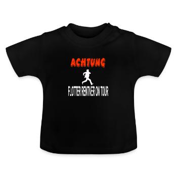 Rentner - Baby Bio-T-Shirt mit Rundhals - Schwarz - Vorne