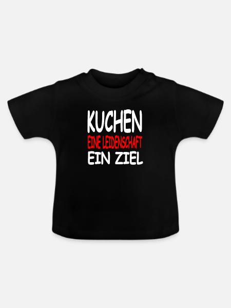 Kuchen - Baby Bio-T-Shirt mit Rundhals - Schwarz
