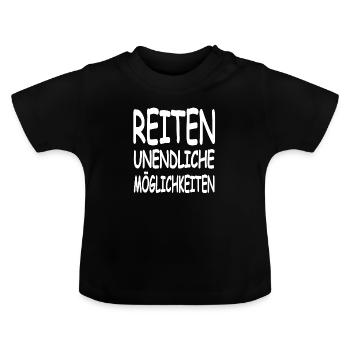 Chevaucher - T-shirt bio col rond Bébé - noir - Devant