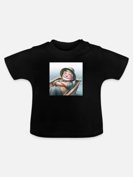 Angler - Baby Bio-T-Shirt mit Rundhals - Schwarz
