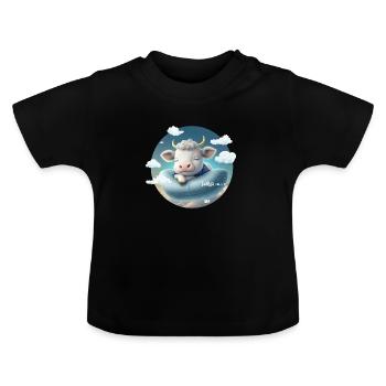Sternzeichen Stier - Baby Bio-T-Shirt mit Rundhals - Schwarz - Vorne
