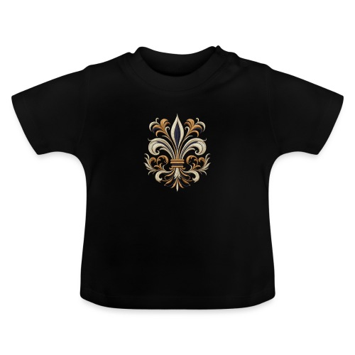 Baroque Fleur-de-Lis Flourish - Baby Organic T-Shirt with Round Neck
