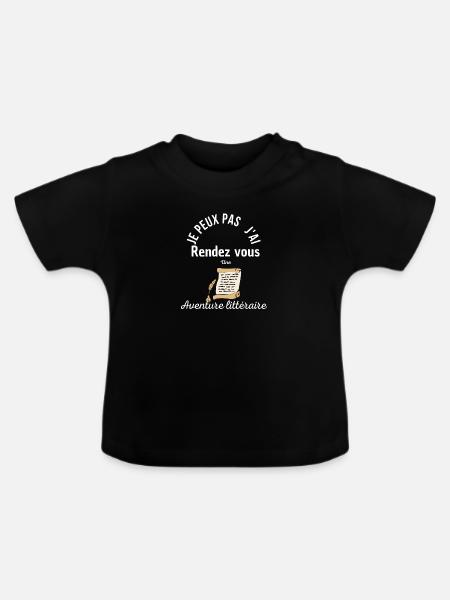 Rendez-vous literarisches Abenteuer - Baby Bio-T-Shirt mit Rundhals - Schwarz