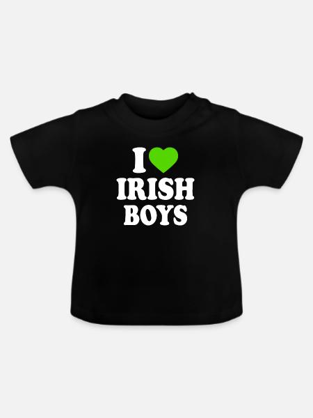 I love irish boys - Baby Bio-T-Shirt mit Rundhals - Schwarz