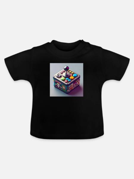 Joystick 9 - Baby Bio-T-Shirt mit Rundhals - Schwarz