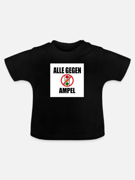 Alle gegen ampel - Baby Bio-T-Shirt mit Rundhals - Schwarz
