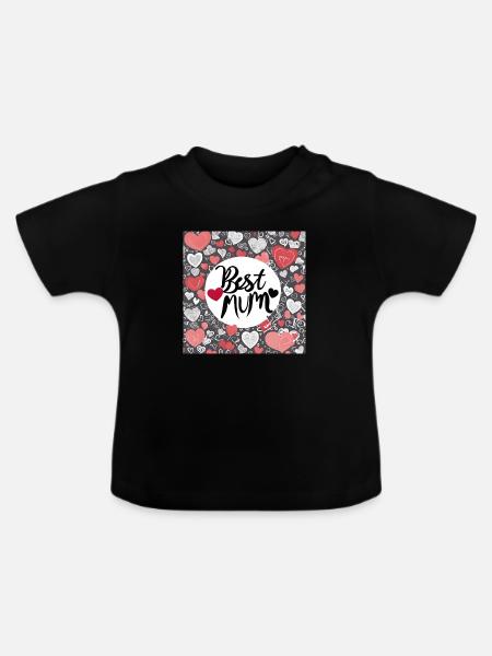Best Mum - Baby Bio-T-Shirt mit Rundhals - Schwarz