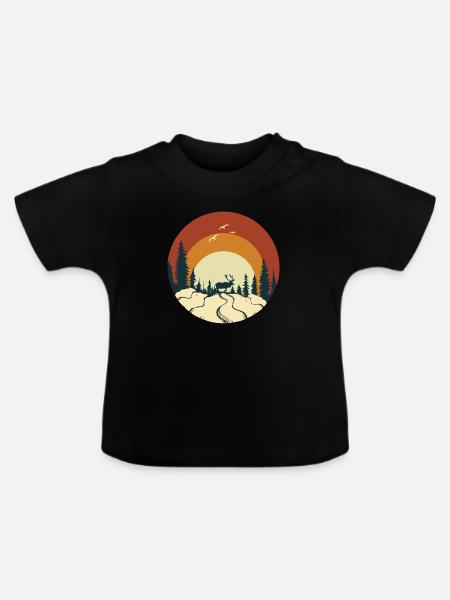 Wunderbare Natur - Baby Bio-T-Shirt mit Rundhals - Schwarz