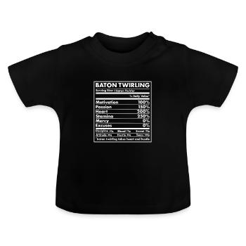 Baton Twirler Nutrition Baton Twirling - T-shirt bio col rond Bébé - noir - Devant