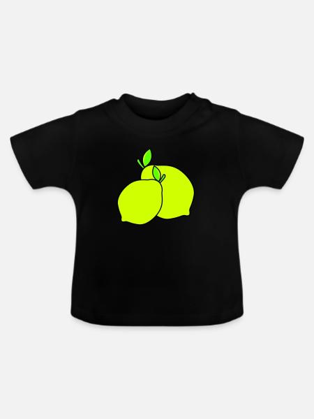 zitronen - Baby Bio-T-Shirt mit Rundhals - Schwarz