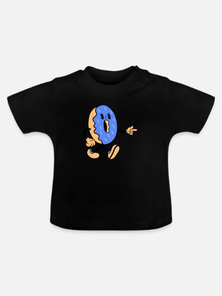 donut comic 1 - Baby Bio-T-Shirt mit Rundhals - Schwarz