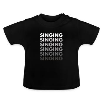 Chanteur Chant - T-shirt bio col rond Bébé - noir - Devant