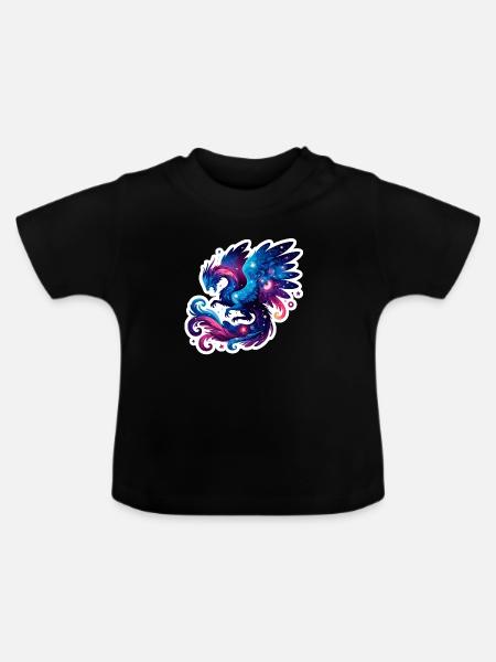 Astrologischer Drache Sternbild Horoskop - Baby Bio-T-Shirt mit Rundhals - Schwarz
