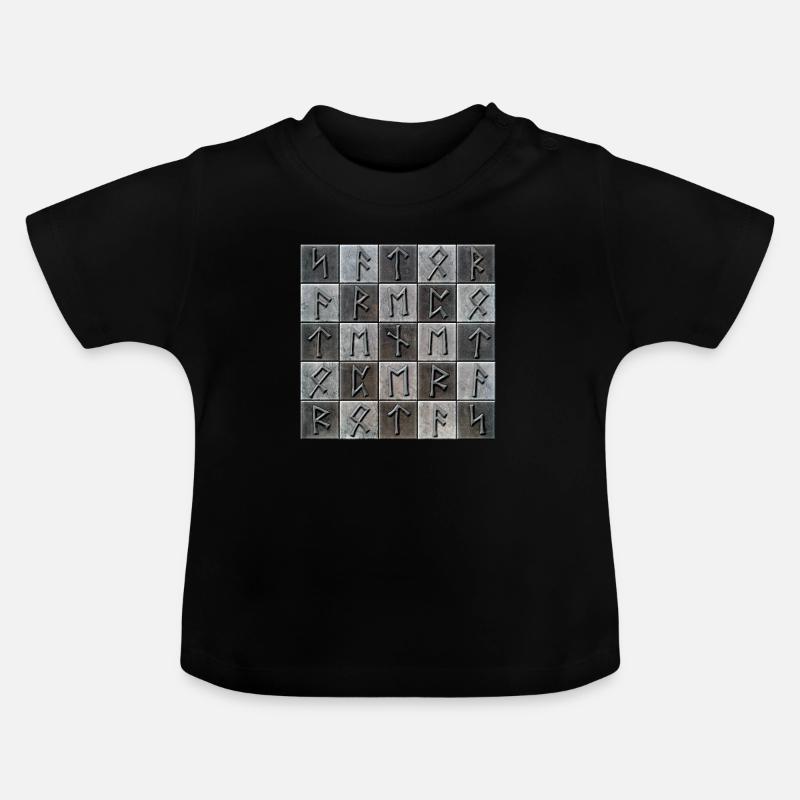 Sator Arepo Runes - T-shirt bio col rond Bébé - noir