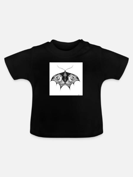 Tintenmotte Schwarz - Baby Bio-T-Shirt mit Rundhals - Schwarz
