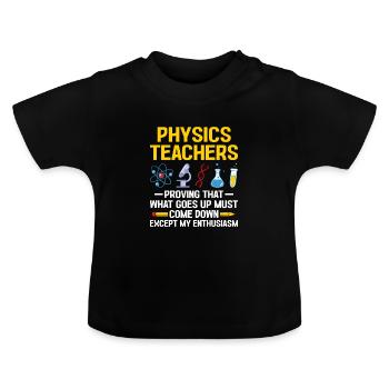 Professeur de sciences Professeur d’école Biologie Chimie P - T-shirt bio col rond Bébé - noir - Devant