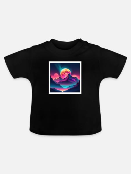 mystischer Mond - Baby Bio-T-Shirt mit Rundhals - Schwarz