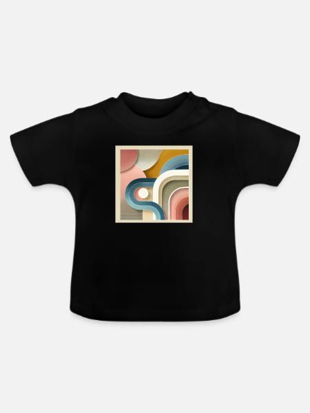 Pastell Sinfonie - Abstraktes Gemälde - Baby Bio-T-Shirt mit Rundhals - Schwarz