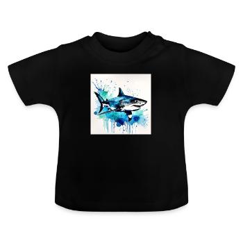 Shark - Baby Organic T-Shirt with Round Neck - black - Front