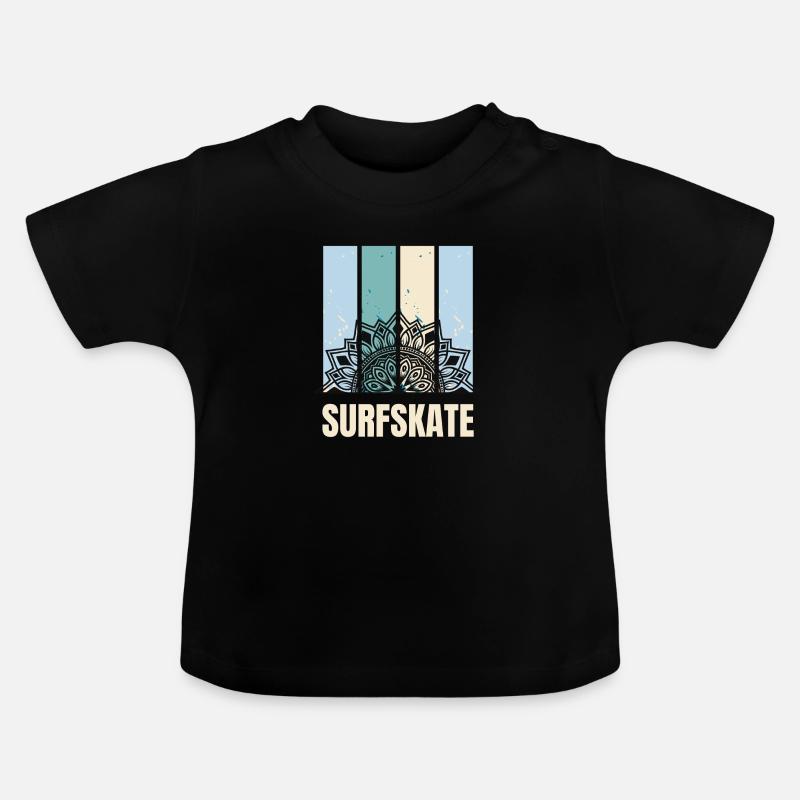 Surfskate - T-shirt bio col rond Bébé - noir