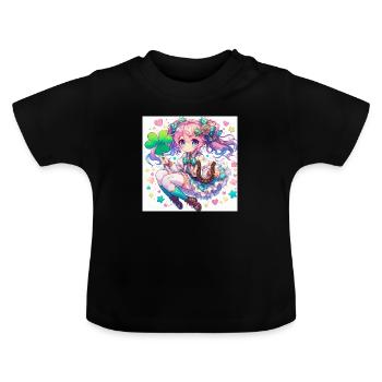 Lucky Lucy - Baby Bio-T-Shirt mit Rundhals - Schwarz - Vorne