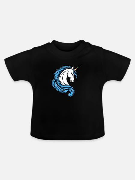 Einhorn - Baby Bio-T-Shirt mit Rundhals - Schwarz