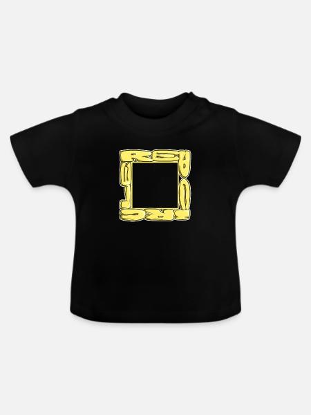 Rotes Quadrat - Baby Bio-T-Shirt mit Rundhals - Schwarz
