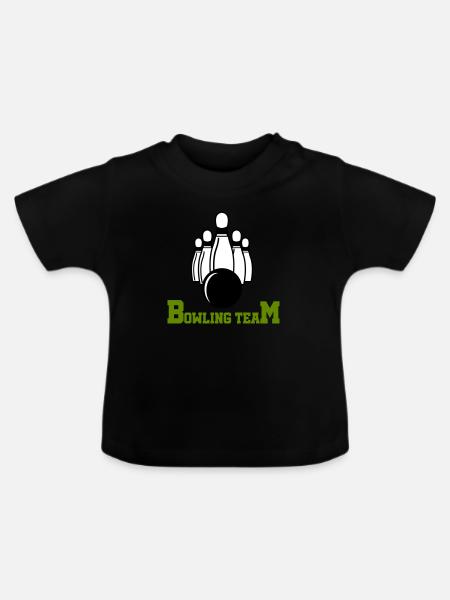 bowling team - Baby Bio-T-Shirt mit Rundhals - Schwarz