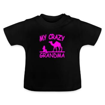 Granny - Baby Organic T-Shirt with Round Neck - black - Front