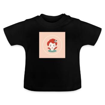 Mädchen - Baby Bio-T-Shirt mit Rundhals - Schwarz - Vorne