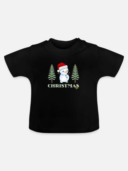 Snowman - Baby Bio-T-Shirt mit Rundhals - Schwarz