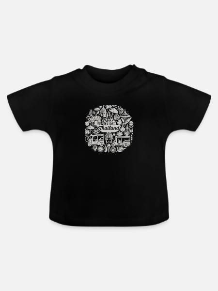 Thailand - 1 - Baby Bio-T-Shirt mit Rundhals - Schwarz