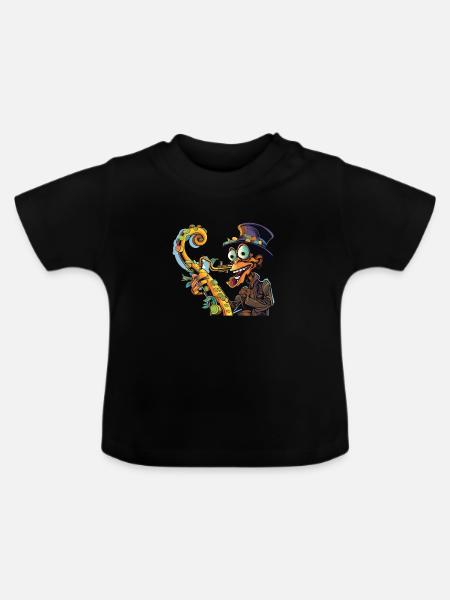 Chromatisches Chamäleon - Baby Bio-T-Shirt mit Rundhals - Schwarz