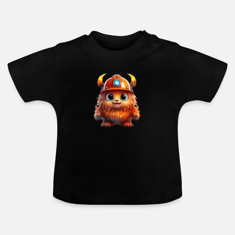 Fusselchen "Daniel" - Baby Bio-T-Shirt mit Rundhals - Schwarz