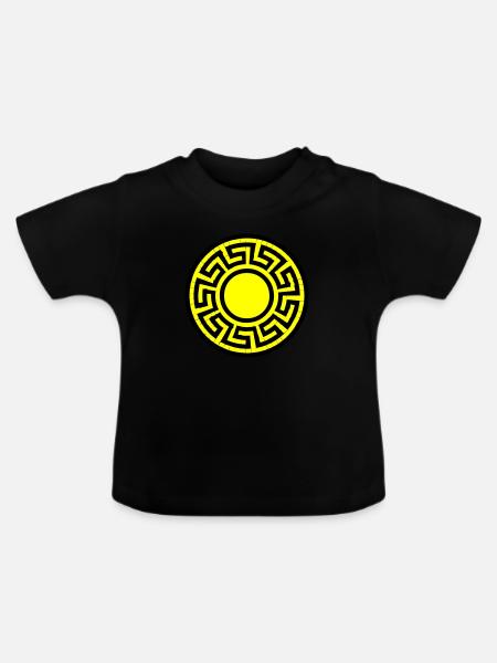 scheibe muster - Baby Bio-T-Shirt mit Rundhals - Schwarz