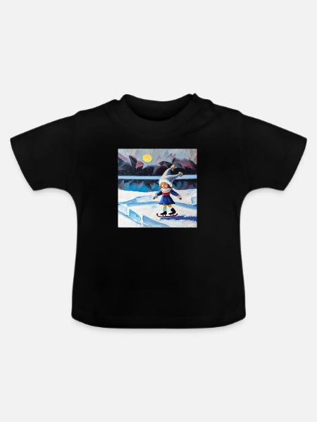 Das Wunder des Winters - Baby Bio-T-Shirt mit Rundhals - Schwarz