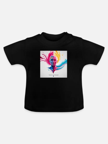 Evolve or repeat - Baby Bio-T-Shirt mit Rundhals - Schwarz