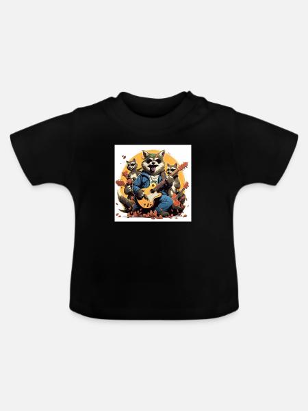 Der Caffeine Rocke - Baby Bio-T-Shirt mit Rundhals - Schwarz