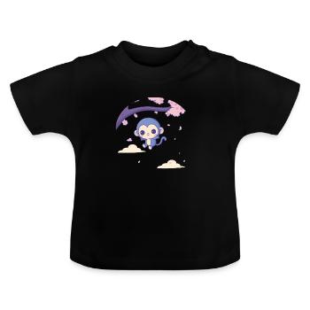 Affe springt von Baum - Affen Design - Baby Bio-T-Shirt mit Rundhals - Schwarz - Vorne