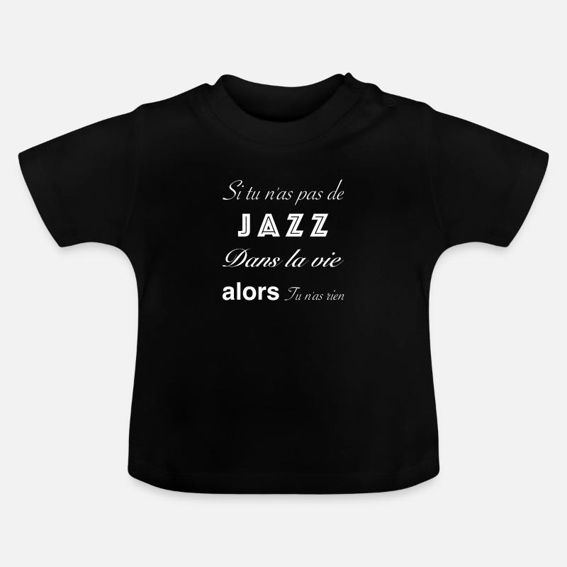 Jazz (blanc) - T-shirt bio col rond Bébé - noir