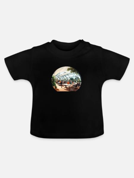 Dynamischer Arbeitsbereich - Baby Bio-T-Shirt mit Rundhals - Schwarz