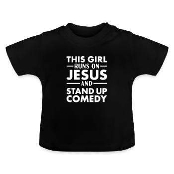 Comédien This Girl Runs On Jesus Stand Up Comedy - T-shirt bio col rond Bébé - noir - Devant