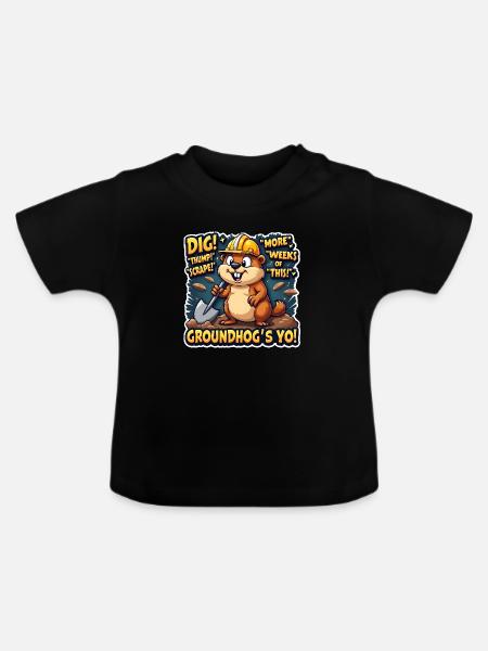 MURMELTIER - Baby Bio-T-Shirt mit Rundhals - Schwarz